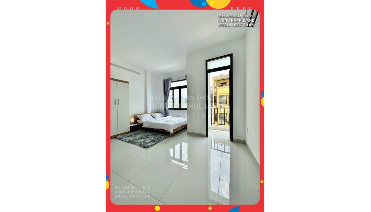 GV. CHDV 15P (19P) gần UBND P9, TN 50 triệu/th. 120m2, 6T, (H + Ô TM), đường 7M.